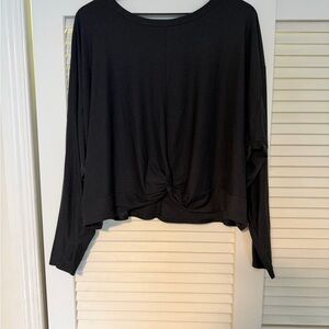 Old Navy Black Long Sleeve Top with Twist Detail